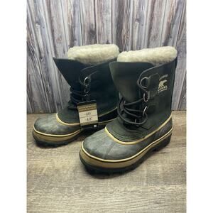 NEW SOREL Women's Caribou Winter Lined Black Waterproof Boot NL1005-011 Size 6